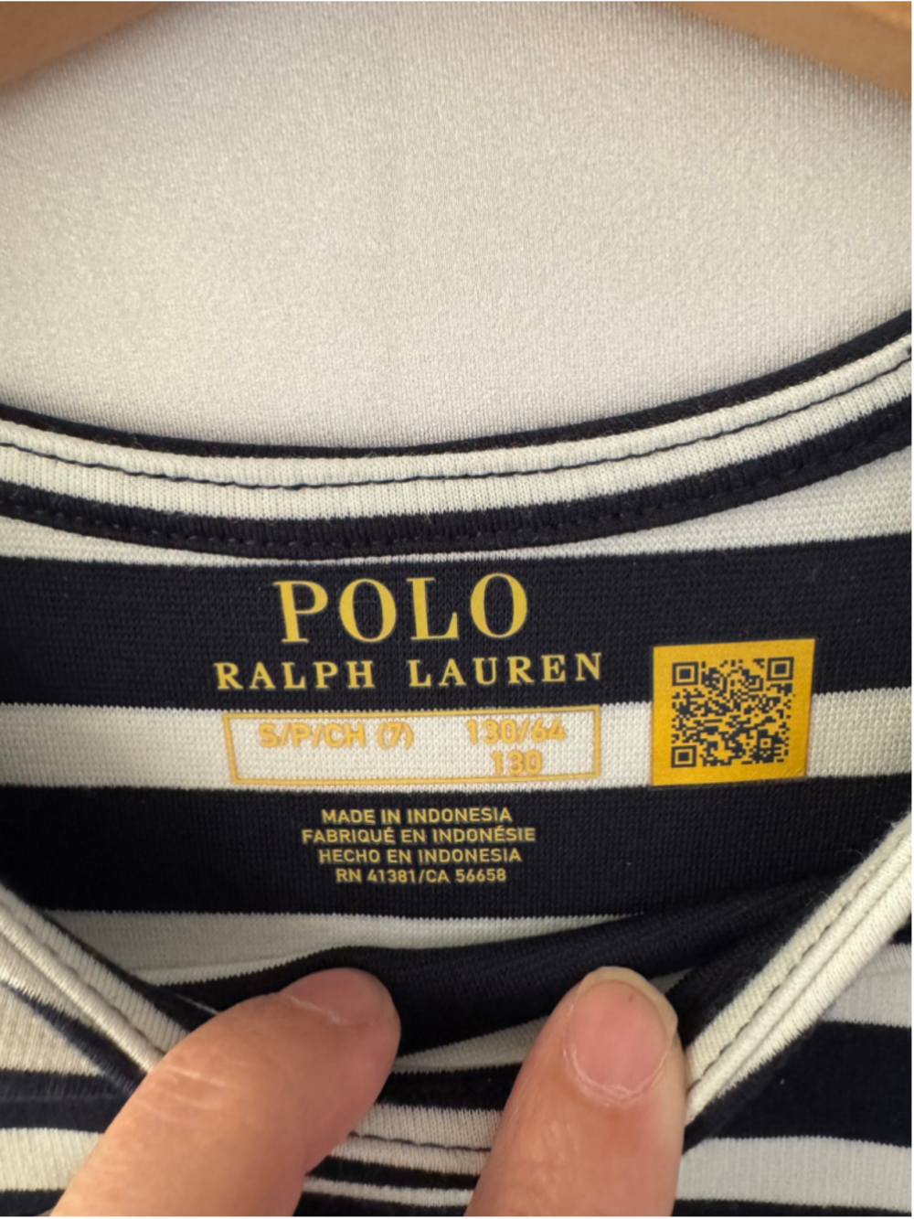 Polo Ralph Lauren girls navy and white striped dress - Picture 2 of 6